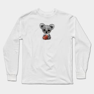 Cute Baby Koala Playing With Basketball Long Sleeve T-Shirt